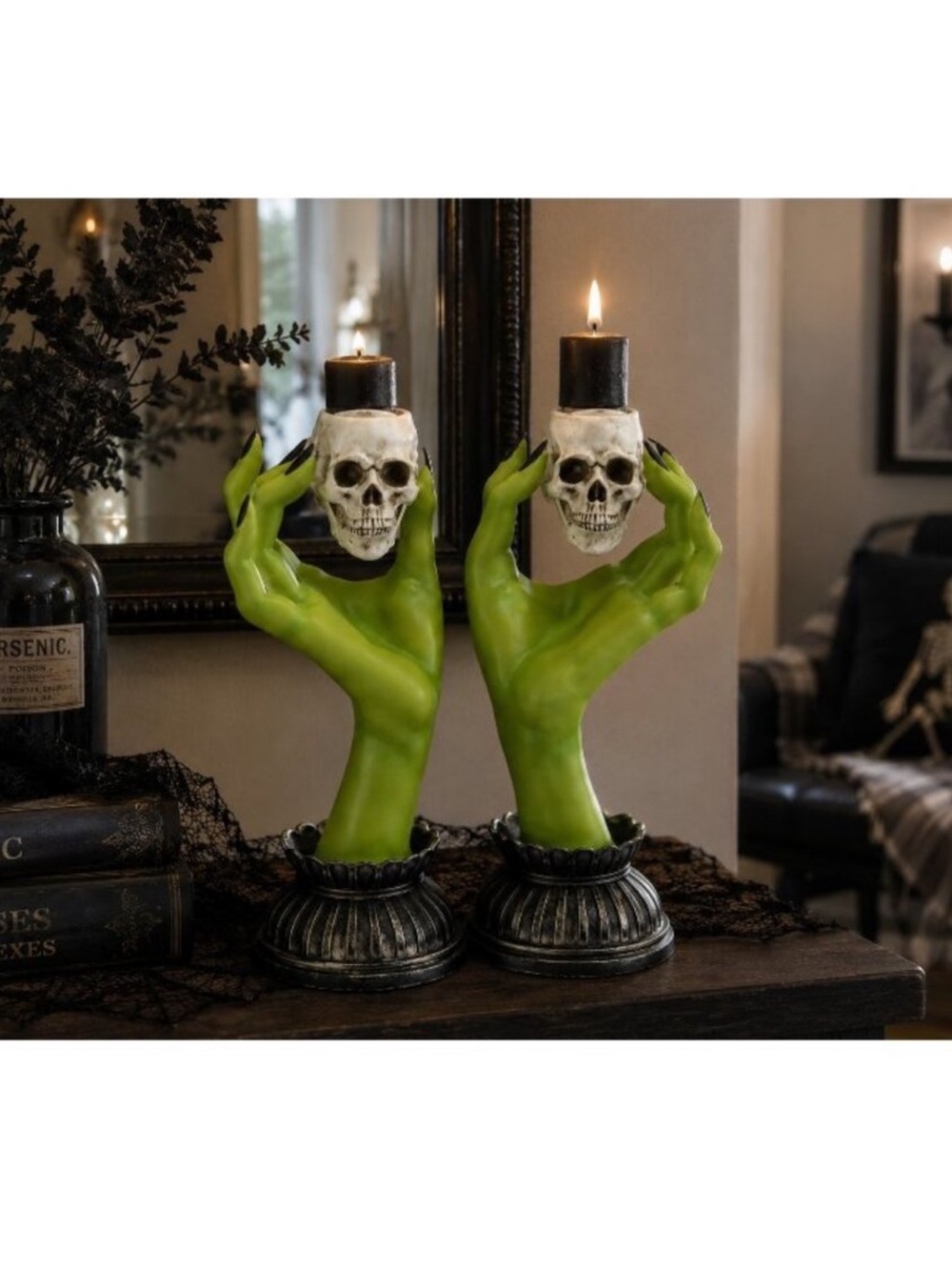NEW Martha Stewart Witch Hands with Skull Candle Holders sold out!
